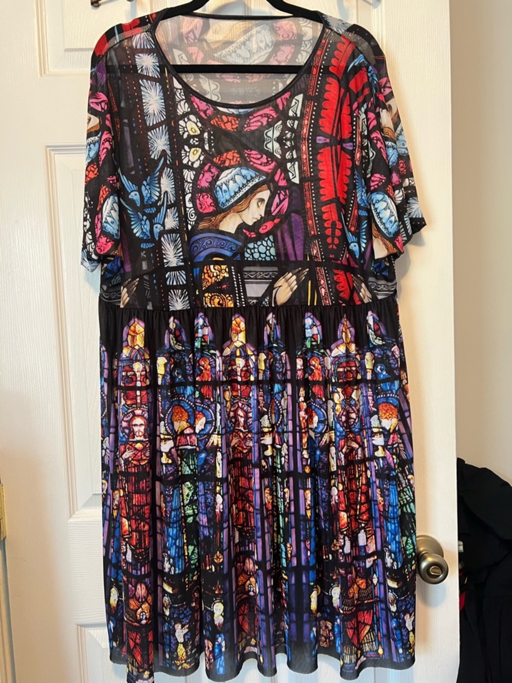 Blackmilk Black Multi Stained-Glass Midi Dress